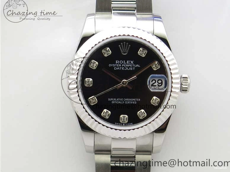 Bracelet Edition SS Crystal BP Oyster 31mm Black Dial on 278271 Maker Datejust Best 0309